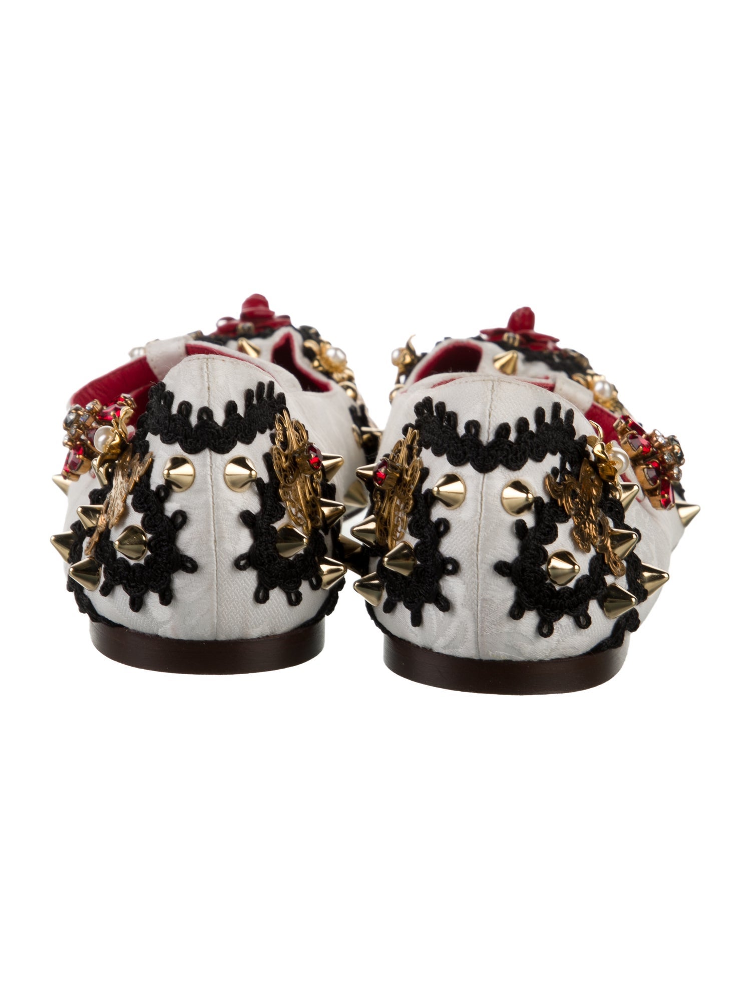 Dolce & Gabbana Canvas Floral Print Mary Jane Flats